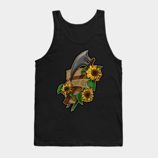 Fight Me! Sunflower Axe Tank Top